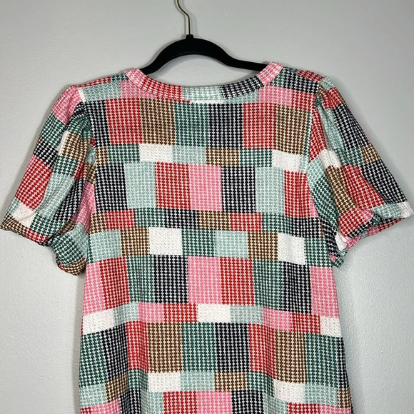 Hayden Los Angeles Patchwork Knit Blouse - Medium - NWT - Picture 7 of 9